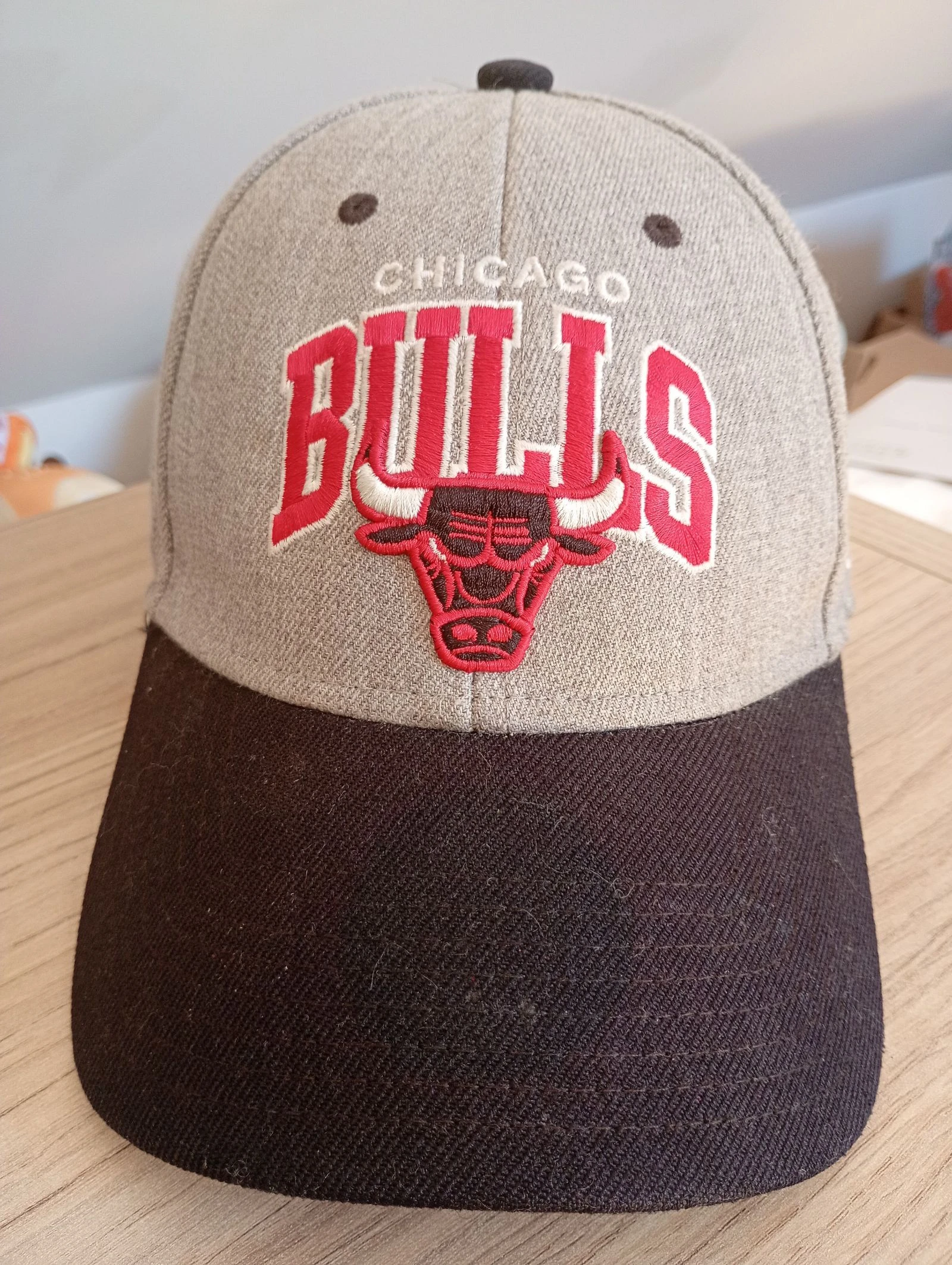 Casquette NBA vintage Chicago Bulls authentique réglable gris et noir 